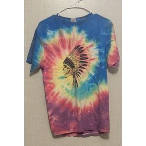 Retro Style Tie Dye Skull Grateful Dead T shirt Size Medium